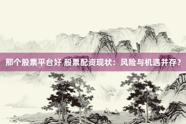 那个股票平台好 股票配资现状：风险与机遇并存？