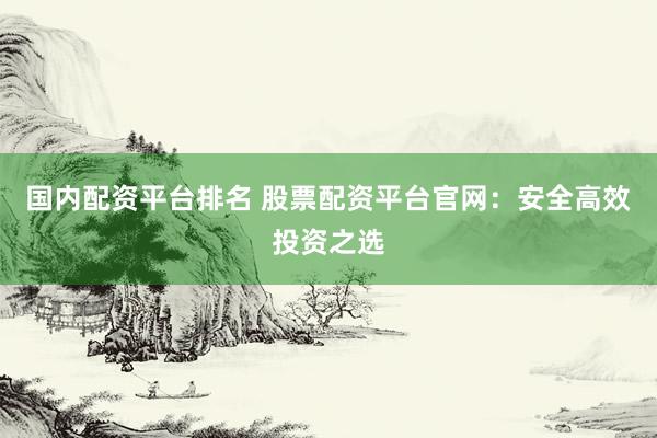 国内配资平台排名 股票配资平台官网：安全高效投资之选