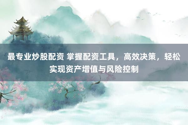 最专业炒股配资 掌握配资工具，高效决策，轻松实现资产增值与风险控制