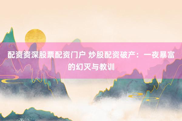 配资资深股票配资门户 炒股配资破产：一夜暴富的幻灭与教训