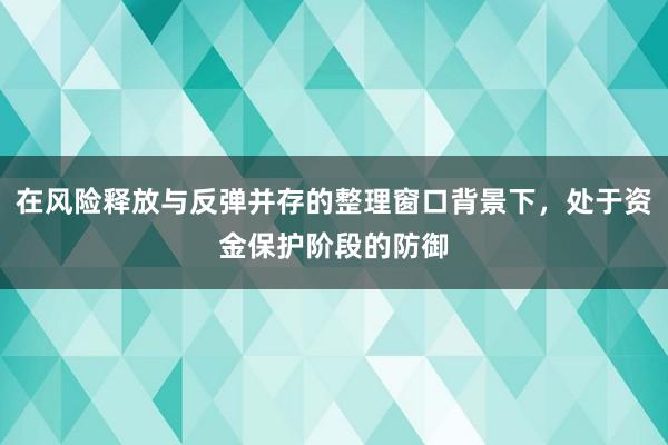 在风险释放与反弹并存的整理窗口背景下，处于资金保护阶段的防御