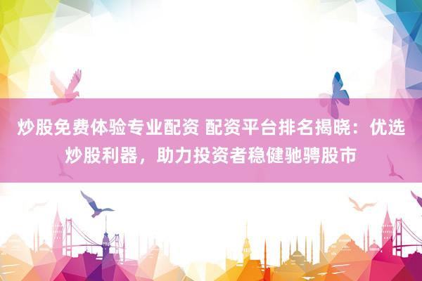 炒股免费体验专业配资 配资平台排名揭晓：优选炒股利器，助力投资者稳健驰骋股市